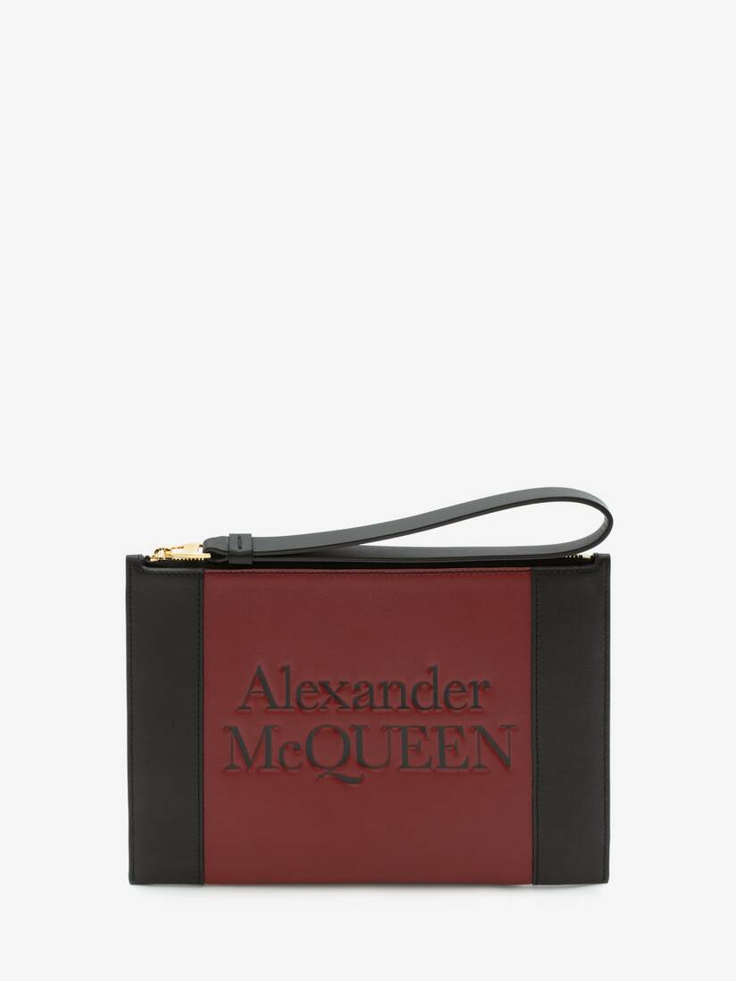 Carteras Alexander McQueen Signature Zipper Pouch Mujer - Vino - Mexico 783-WYSOKN